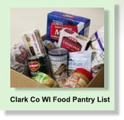 Clark Co WI Food Pantry List
